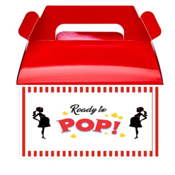 Gable Snack Boxes Baby Shower Ready to Pop Gender Reveal Party Favors 10 Pack - Picture 1 of 4